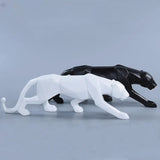 Hjemix | Panther Statue, Dyrefigur, Abstrakt Geometrisk Stil, Harpiks, Leopard Skulptur, Hjemmekontor, Skrivebord Dekorasjon, Håndverk