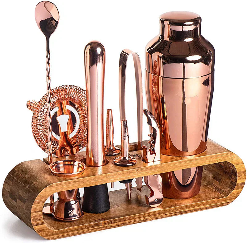 Hjemix | MixArt Metallisk Bar Sett | Elegant Cocktail og Bartender Sett | Perfekte Drikker Laget Enkelt