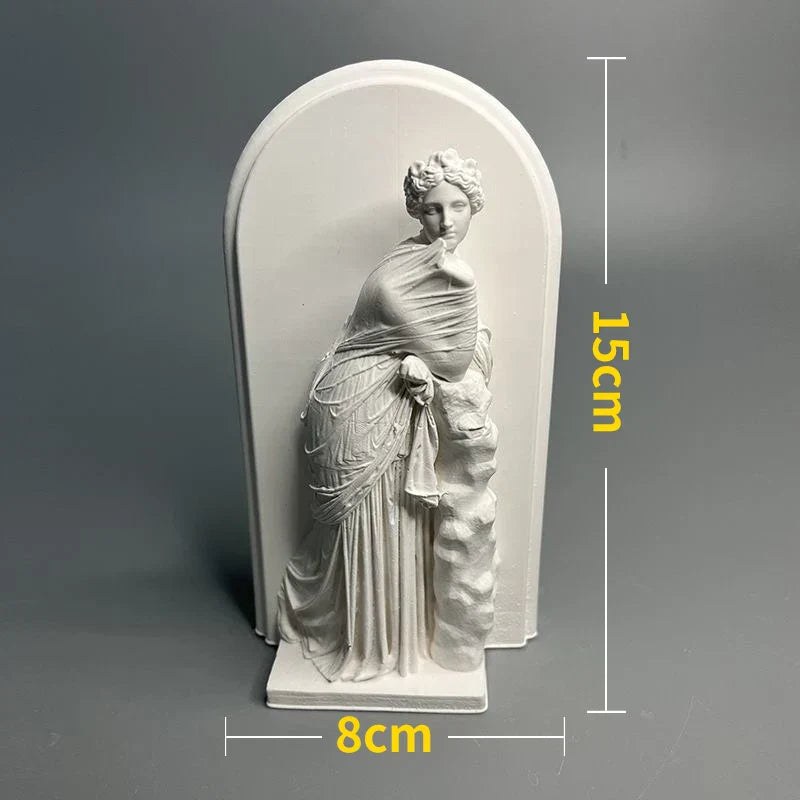 Hjemix | Nordisk INS Stil Karakter Gips Statue DIY Malt Skisse Fotografi Rekvisitter Bord Dekorasjoner Hjem Kunst Gips Dekorasjon
