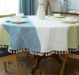 Hjemix | Estetisk Rund Linched Tablecloth