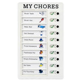 Hjemix | Gjenbrukbar My Chores Sjekkliste Dagsplanlegger - Barn Plast Memo Tavle for Oppgaveliste, Ansvar og Atferds-selvdisiplin