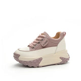 Hjemix | 7 cm Plattform Wedge Sneakers laget av Lær