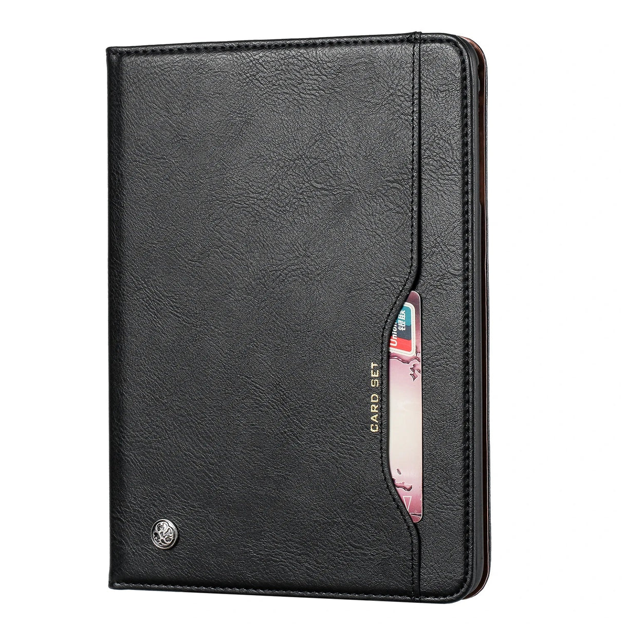 Hjemix | Lær Flip Case for iPad 9.7 (2017-2018), 10.2 (7. / 8. generasjon), Air 2/3/4, Pro 9.7/10.5/11 - Vanntett, Støtsikker, Forretnings Tablet Case
