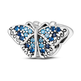 Hjemix | 925 Sølv Gylden Leopard Charms Perler Fargerik Kameleon Nesehorn Løve Skarabé Katt Anheng Kompatibel med Original Pandora Armbånd Smykker