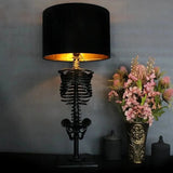 Hjemix | Hodeskalle bordlampe skjelett skrekk 3D statue kreativ festpynt rekvisitt halloween dekorasjonslampe atmosfære lampe nattlys