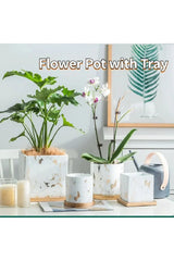 Hjemix | Marmor Gullblad Plantepotte Sett