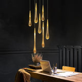 Hjemix | Krystall LED Pendellamper: Perfekt for soverom, spisestuer, bar - Vanndråpe Krone, trappen lampe for innredning