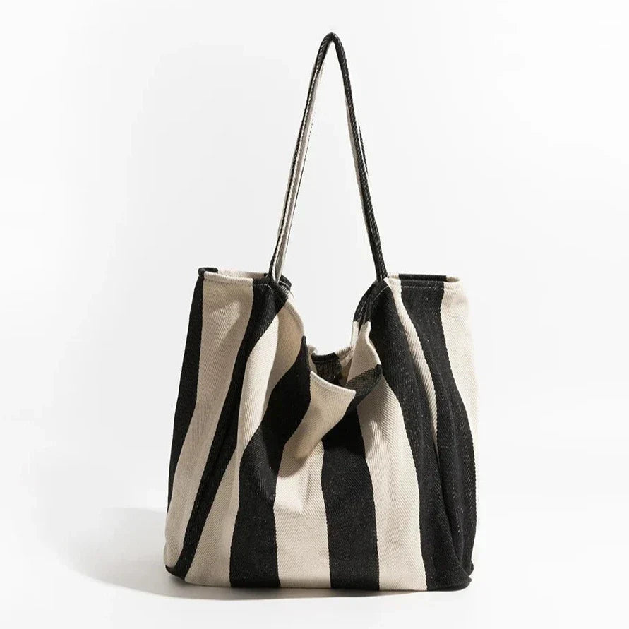 Hjemix | Stripete lin totebag