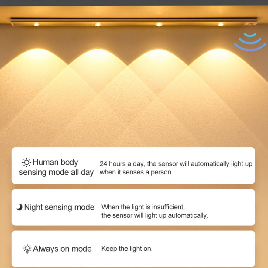 Hjemix | Royelux Oppladbar LED Kjøkkenlys - Bevegelsessensor, Dimmbar, USB Lading
