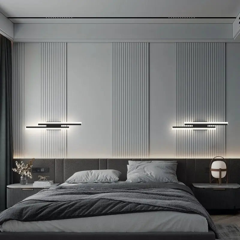 Hjemix | Moderne LED Vegglampe: Svart/Gull Akryl Romdekorasjonslys