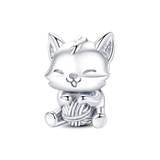 Hjemix | 925 Sølv Gylden Leopard Charms Perler Fargerik Kameleon Nesehorn Løve Skarabé Katt Anheng Kompatibel med Original Pandora Armbånd Smykker