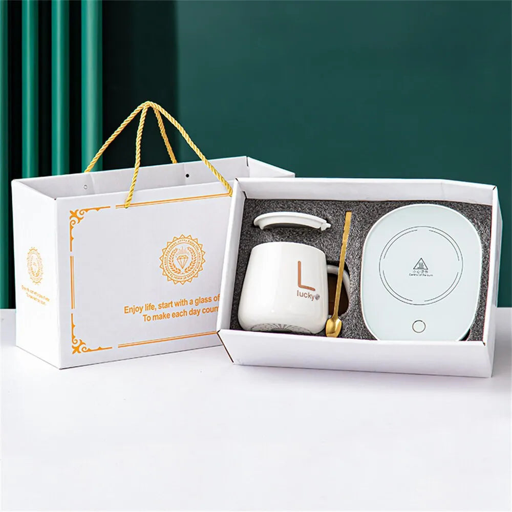 Hjemix | Smart keramisk krusvarmer koppunderlag varmepanel kaffioppvarming elektrisk krussett melk te oppvarming vann hjem kontor gave