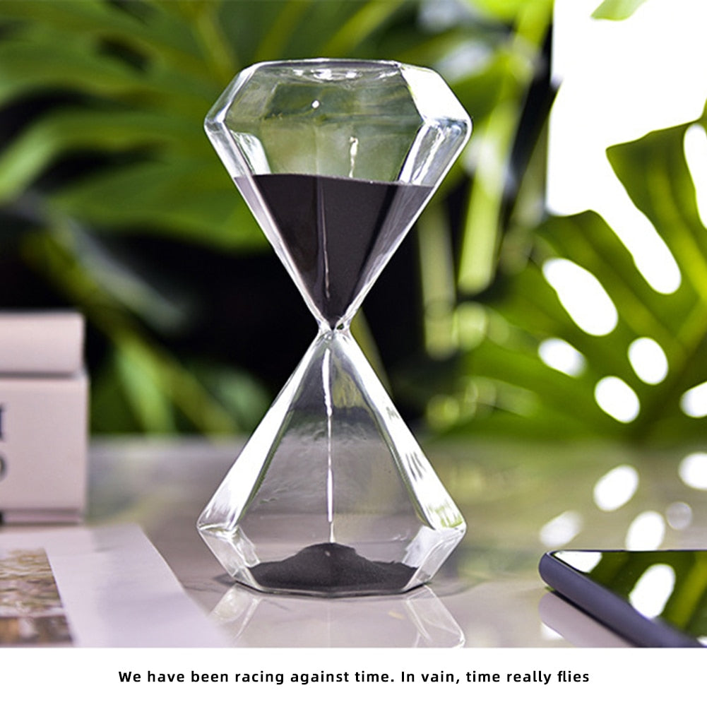 Hjemix | 5–60 Minutters diamant sandglass, sandglass, sandglass, barnegave, sandglass, hjemmeinnredning, tilgjengelig i flere fargealternativer