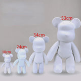 Hjemix | Graffiti Malt Fluide Voldsom Bamse Hvit Kropp Ornamenter DIY Håndlaget Personlig Modell Hjemme Skrivebordsdekorasjon Tilbehør Ny