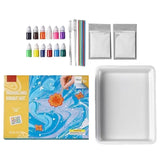 Kids Creative Marbling Paint Set - Morsom DIY Kunst Sett for Gutter og Jenter i Alderen 6-10, Unik Feriegave til Aspiranter Unge Kunstnere