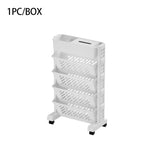 Hjemix | Gulvmontert bevegelig bokhylle med hjul - Klasserom skrivebord oppbevaringshylle med stor kapasitet, flerlagd boklagringshylle