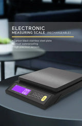 Hjemix | 5 kg/0.1 g og 10 kg/1 g digital elektronisk kjøkkenvekt, LCD-skjerm, helt vanntett rustfritt stål vektsverktøy for baking