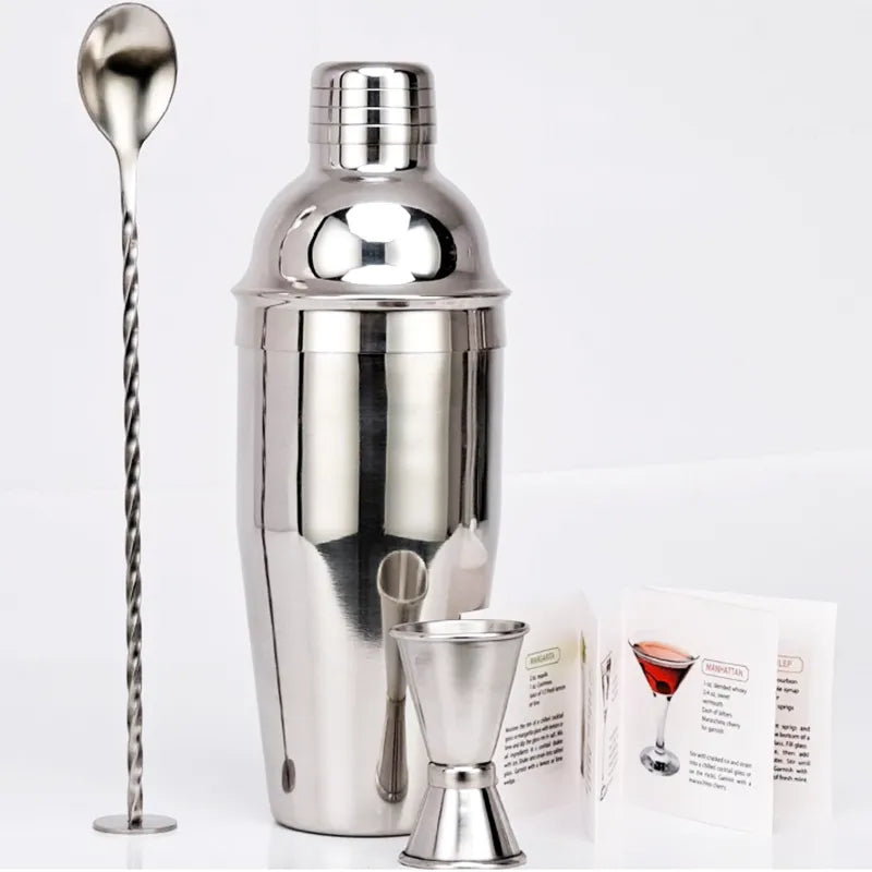 Hjemix | 550 ml/750 ml Rustfritt Stål Cocktail Shaker Mixer Drink Bartender Sett Bar Sett Verktøy Med Vin Stativ Verktøy for Fødselsdagsgave