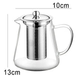 Hjemix | 450ml-950ml Varmeresistente Glass Tekanne – Rustfritt Stål Te-sil, Blomstekanne for Kung Fu Te-servise, Puer- og Oolong-te