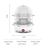 Hjemix | 220V Multifunksjonell elektrisk eggkoker - Dobbeltlag eggkoker og mini-dampkokeren for frokost på kjøkkenet