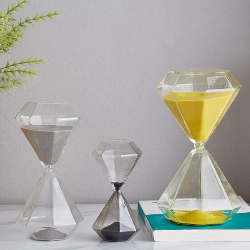Hjemix | 5–60 Minutters diamant sandglass, sandglass, sandglass, barnegave, sandglass, hjemmeinnredning, tilgjengelig i flere fargealternativer