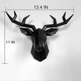 Hjemix | 3D-Hjortehode Skulptur, geometrisk harpiks, dyrehjortehode veggdekorasjon, moderne hjemmedekor, luksuriøs dekorativ veggdekor