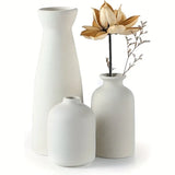 Hjemix Vase Sett Av 3, Blomster Vaser For Rustikk Hjemmedekor, Moderne Bondegård Dekor, Stue Dekor, Hylle Dekor, Bord Dekor