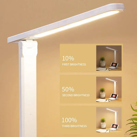 Hjemix | LED Skrivebordslampe | Oppladbar 6000mAh | Trinnløs dimbar | Sammenleggbar Skrivebordslampe med Berøring