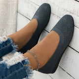 Hjemix | Kvinner Rundtå Flat Sko Solid Farge Strikket Tøfler Casual Pustende Ballett Flats Kvinner Flat Sko Loafers Kvinner