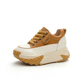 Hjemix | 7 cm Plattform Wedge Sneakers laget av Lær
