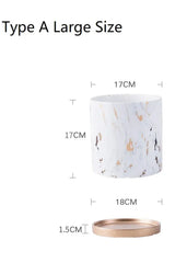 Hjemix | Marmor Gullblad Plantepotte Sett