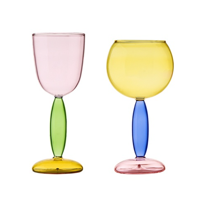 Hjemix | Borosilicate 3-Farge Glass - Vin Glass