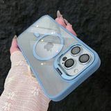 Hjemix | Støtsikker Magnetisk Magsafe Telefonveske Stativ Glass Linsebeskytter Deksel