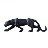 Hjemix | Panther Statue, Dyrefigur, Abstrakt Geometrisk Stil, Harpiks, Leopard Skulptur, Hjemmekontor, Skrivebord Dekorasjon, Håndverk