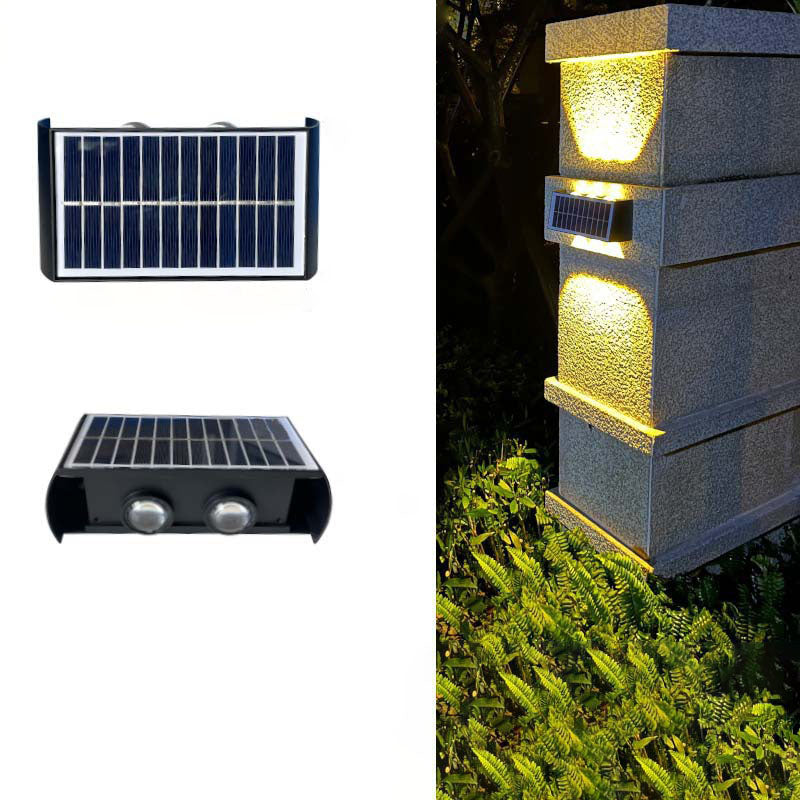 Hjemix | Moderne Enkelhet Sol Vannavstøtende Rektangulær ABS PMMA LED Vegglampe For Utendørs Patio