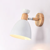 Hjemix | Moderne Minimalistisk Rund Horn Aluminium Tre 1-Lys Vegglampe for Soverom