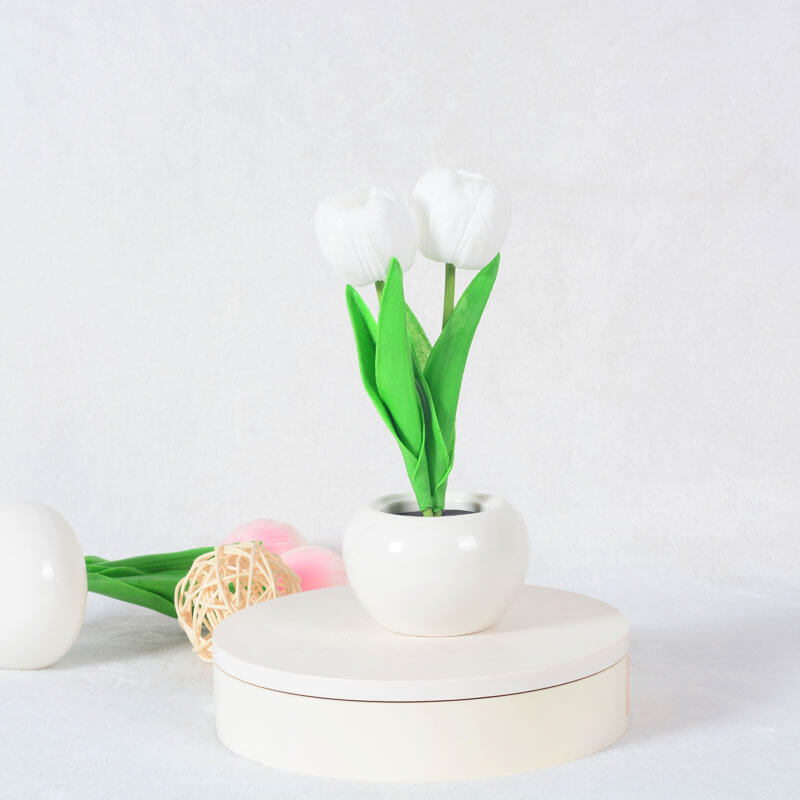 Hjemix | Moderne Kreativ Simulering Tulipan Peony LED Nattlys Bordlampe