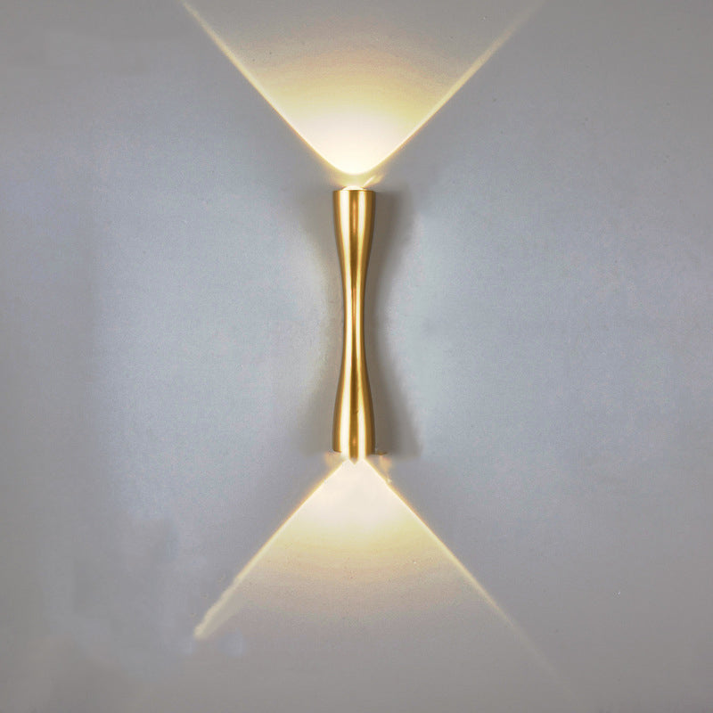 Hjemix | Moderne Enkel Lang Horn 2-Lys LED Innendørs og Utendørs Vegglampe
