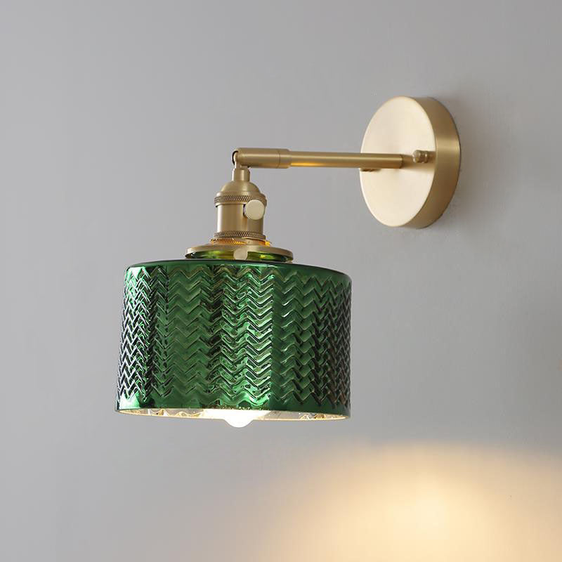 Hjemix | Nordisk Minimalistisk Kreativ Messing Sylinder 1-Lys Vegglampe