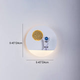Hjemix | Moderne Kreativ Jern Harpiks Rund Astronaut LED Vegglampe for Soverom
