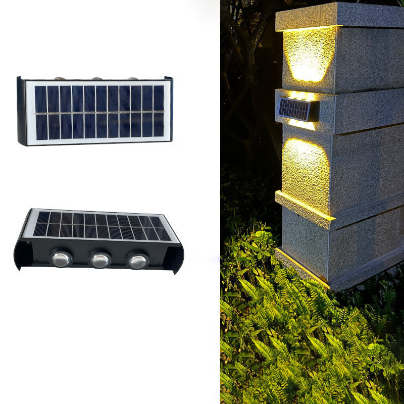 Hjemix | Moderne Enkelhet Sol Vannavstøtende Rektangulær ABS PMMA LED Vegglampe For Utendørs Patio