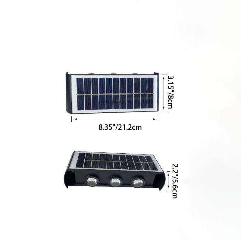 Hjemix | Moderne Enkelhet Sol Vannavstøtende Rektangulær ABS PMMA LED Vegglampe For Utendørs Patio