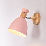 Hjemix | Moderne Minimalistisk Rund Horn Aluminium Tre 1-Lys Vegglampe for Soverom