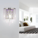 Hjemix | Moderne Luksus Semi-Rund Octagonal Perle Rustfritt Stål Krystall 1-lys Vegglampe for Stue