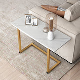 Hjemix | ModernoCurve C-Side Table | MDF tabletop | Moderne design | Plassbesparende | Perfekt for stue og soverom