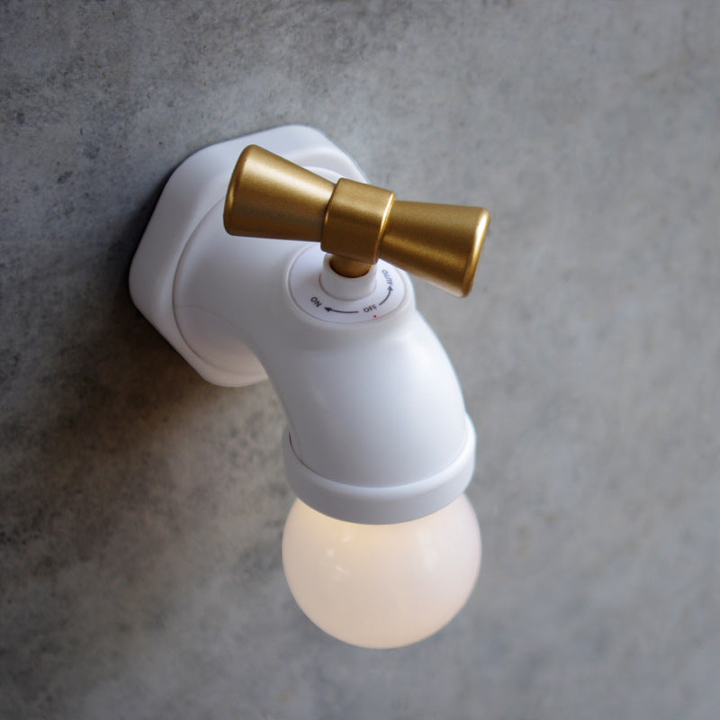 Hjemix | Moderne kreativ kran ABS PC USB LED nattlampe vegglampe
