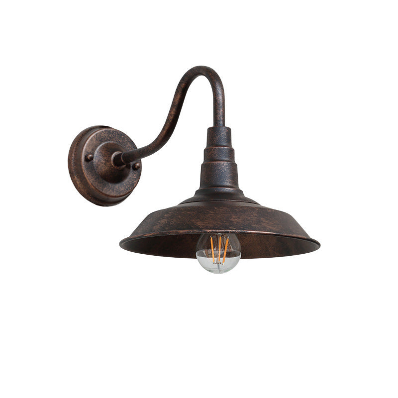 Hjemix | Noctura Klassisk Vegglampe | Vintage Design | Jernramme med Rund Glasskjerm | 1-Lys Spisestue Belysning
