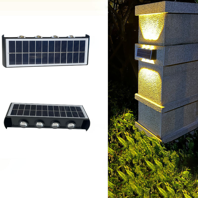 Hjemix | Moderne Enkelhet Sol Vannavstøtende Rektangulær ABS PMMA LED Vegglampe For Utendørs Patio