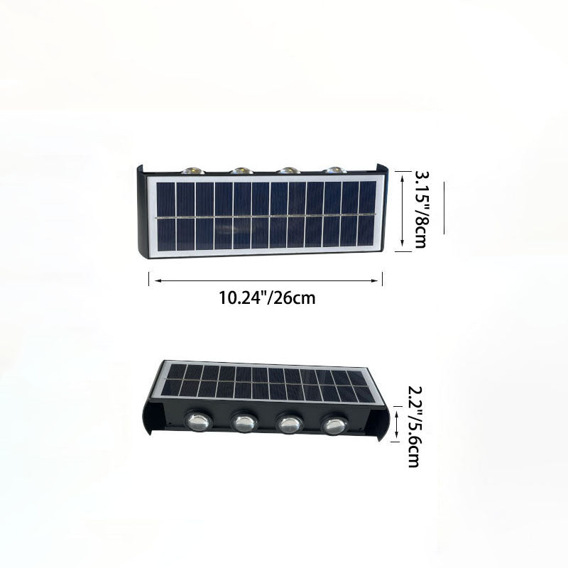 Hjemix | Moderne Enkelhet Sol Vannavstøtende Rektangulær ABS PMMA LED Vegglampe For Utendørs Patio