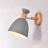 Hjemix | Moderne Minimalistisk Rund Horn Aluminium Tre 1-Lys Vegglampe for Soverom
